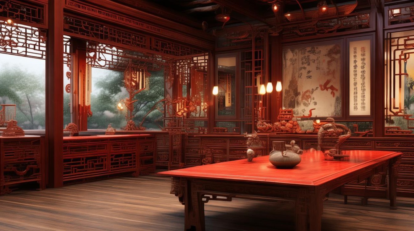 红木茶室装修效果图