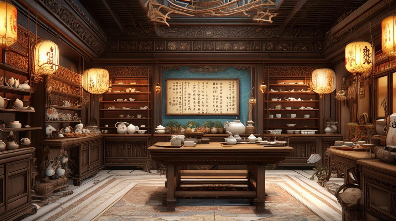 中式茶店装修效果图