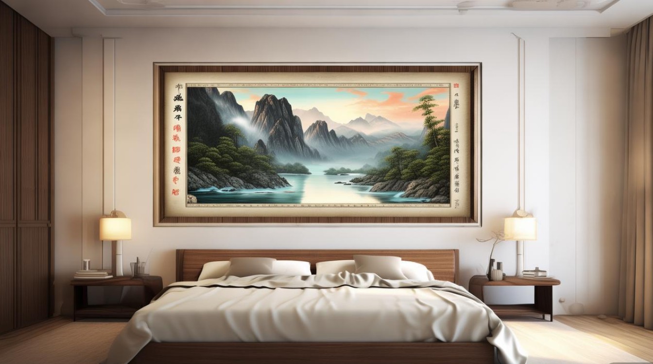 卧室放山水画