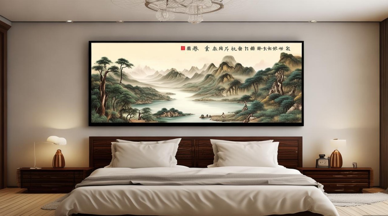 山水画挂卧室