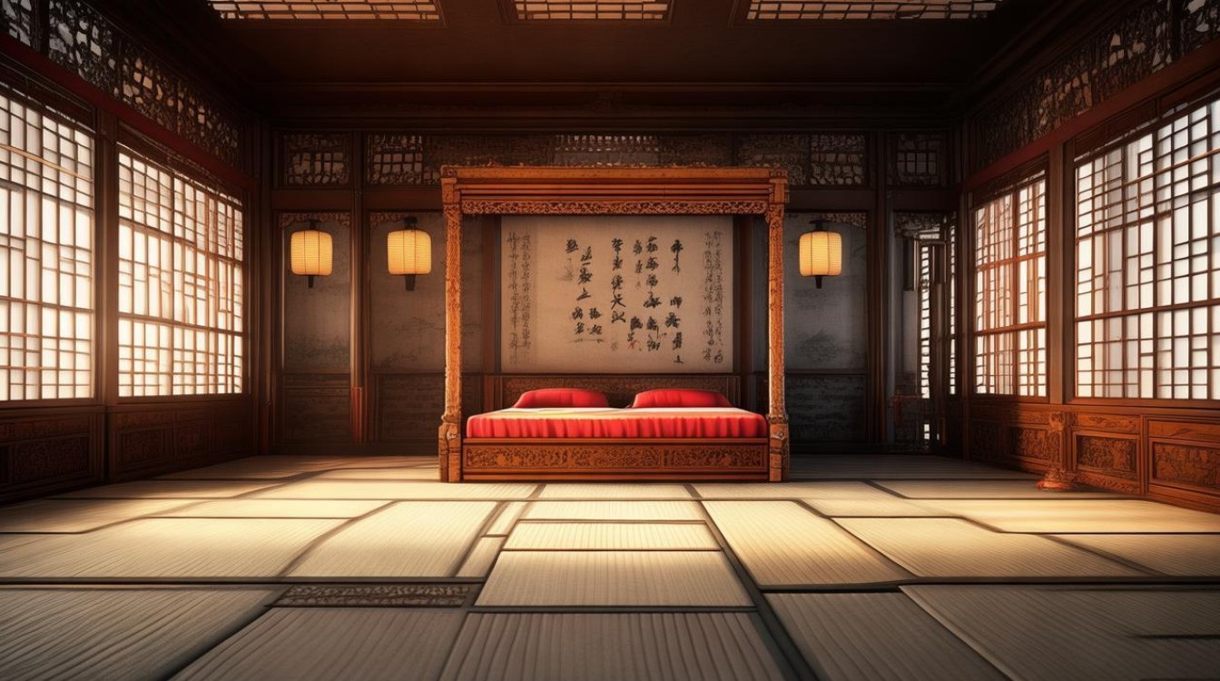 中式榻榻米卧室