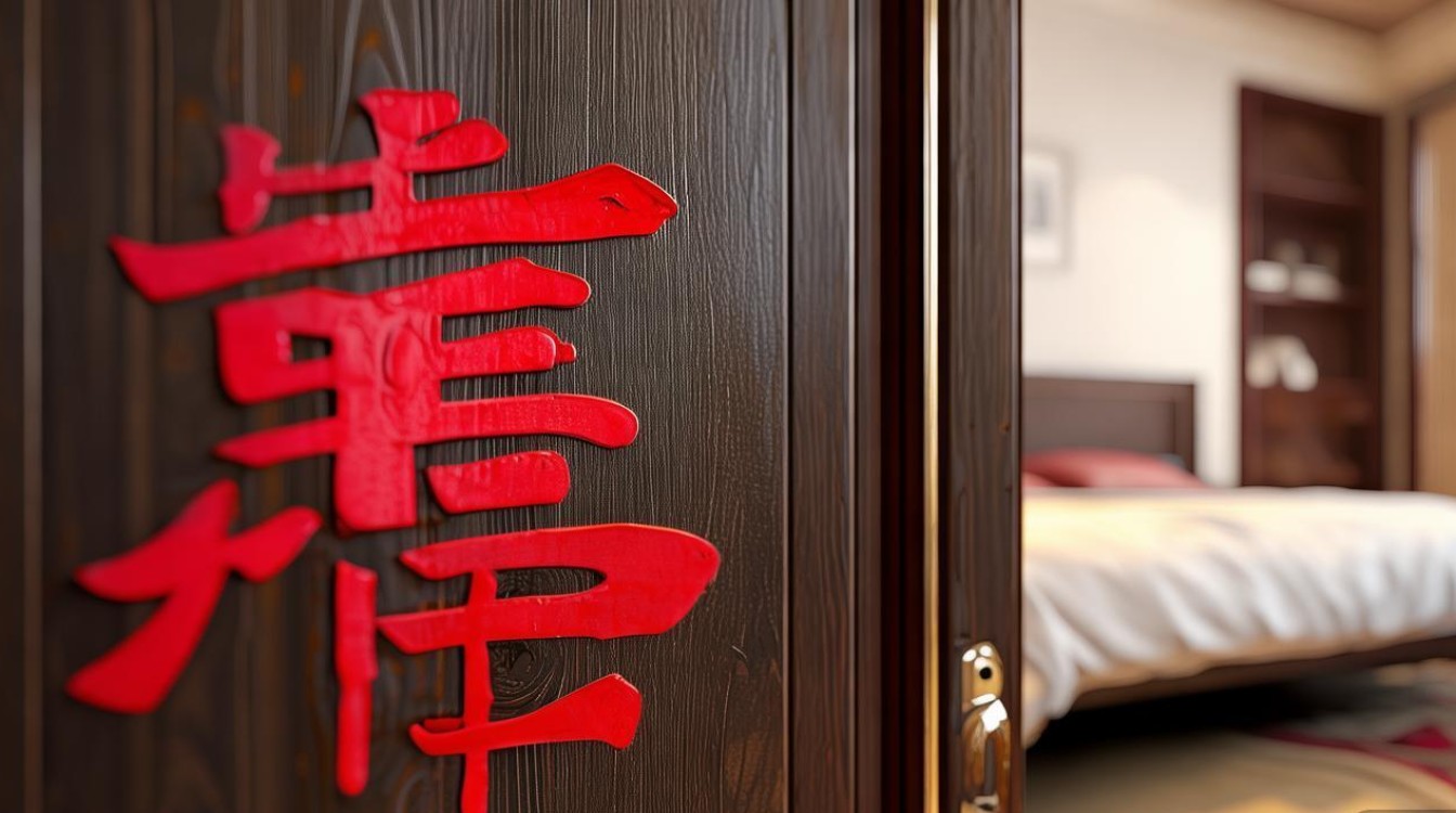 卧室门贴福