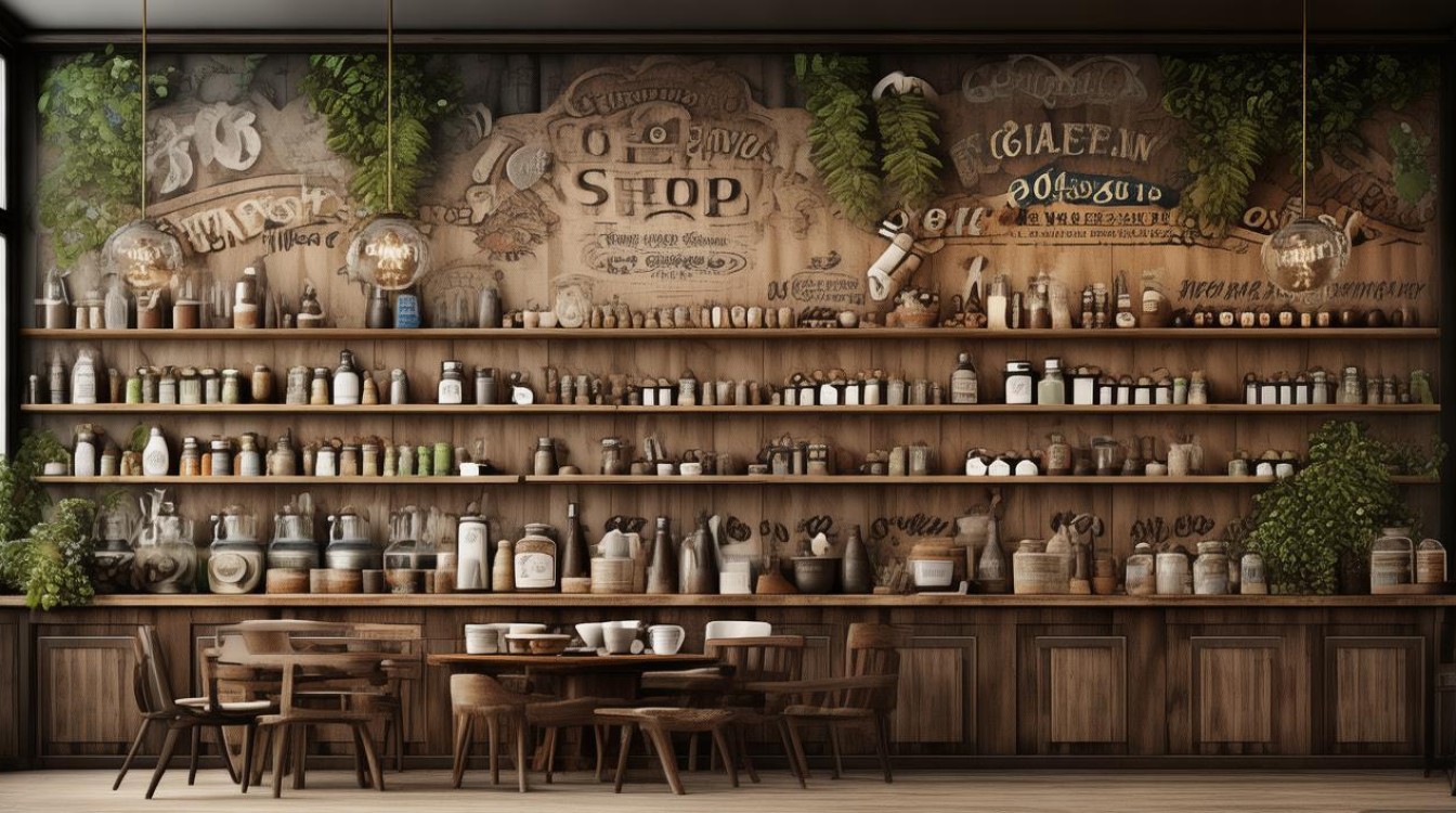 咖啡店壁纸装修效果图